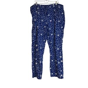 Hanna Andersson Blue Snowflake Polka Dot Pajama Pants XXL Women Cotton Lounge